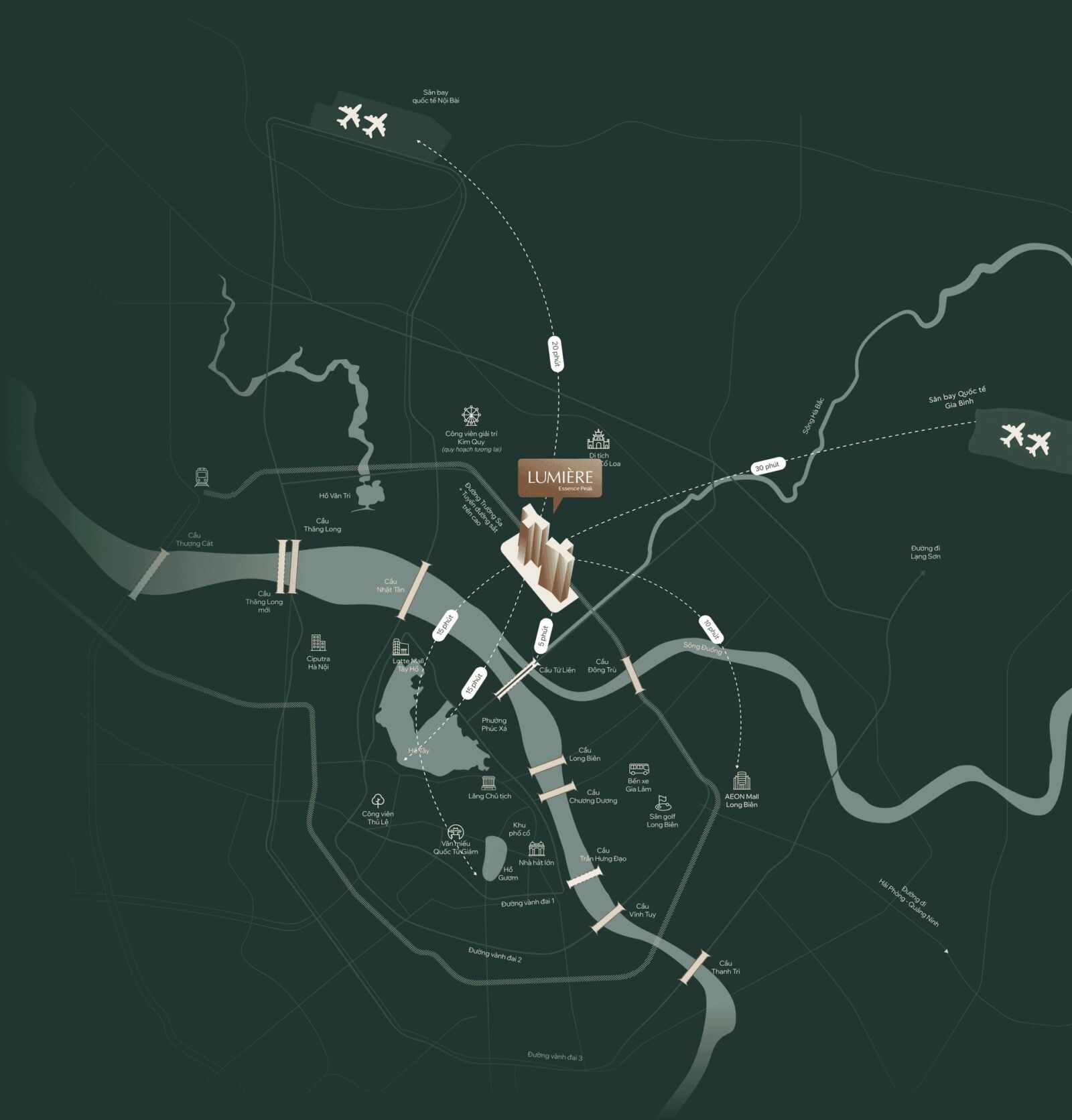 Vị trí thuận lợi của Lumiere Essence Peak Cổ Loa